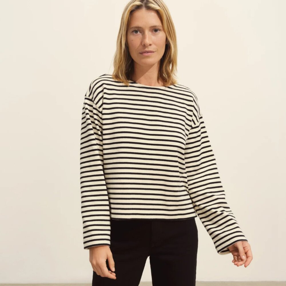 Buck Mason Catalina Breton Tee Small natural black stripe